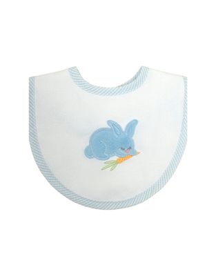 Bunny Applique Bib, Blue