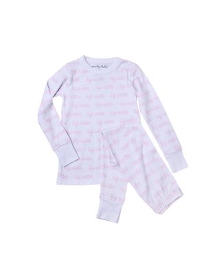 Big Sister Pink &amp; White Long Pajamas