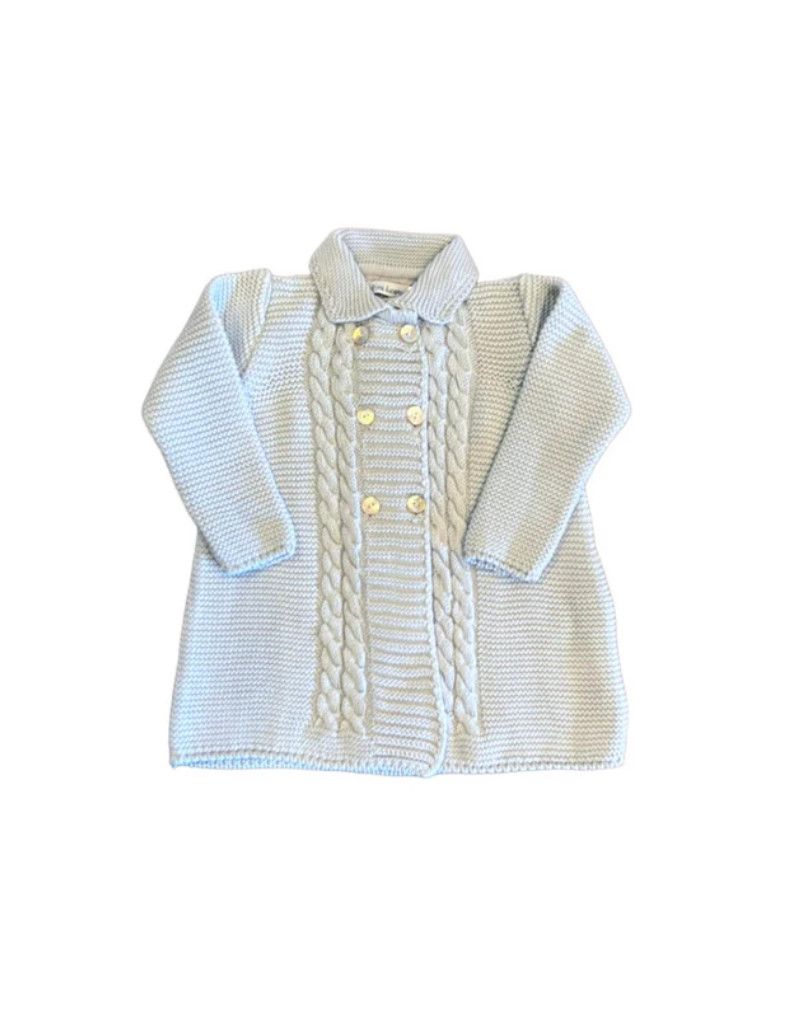Blue Double Breasted Sweater W/Collar
