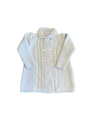 Blue Double Breasted Sweater W/Collar