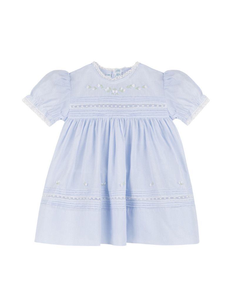 Blue Floral Bullions And Lace Dress 