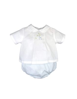 Blue Giraffe Diaper Set With Bonnet 