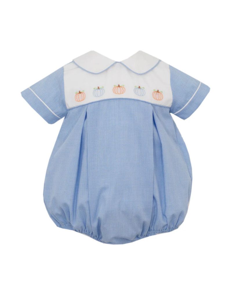 Blue Microgingham Pumpkin Bubble