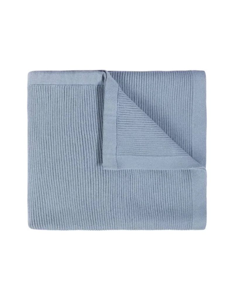 Blue Rib Knit Blanket