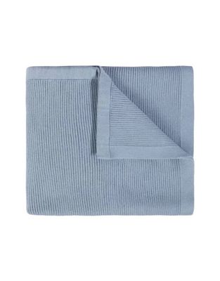 Blue Rib Knit Blanket