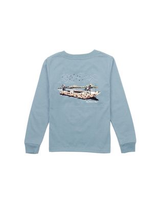 Boys Boat Ride Long Sleeve Tee, Steel Blue
