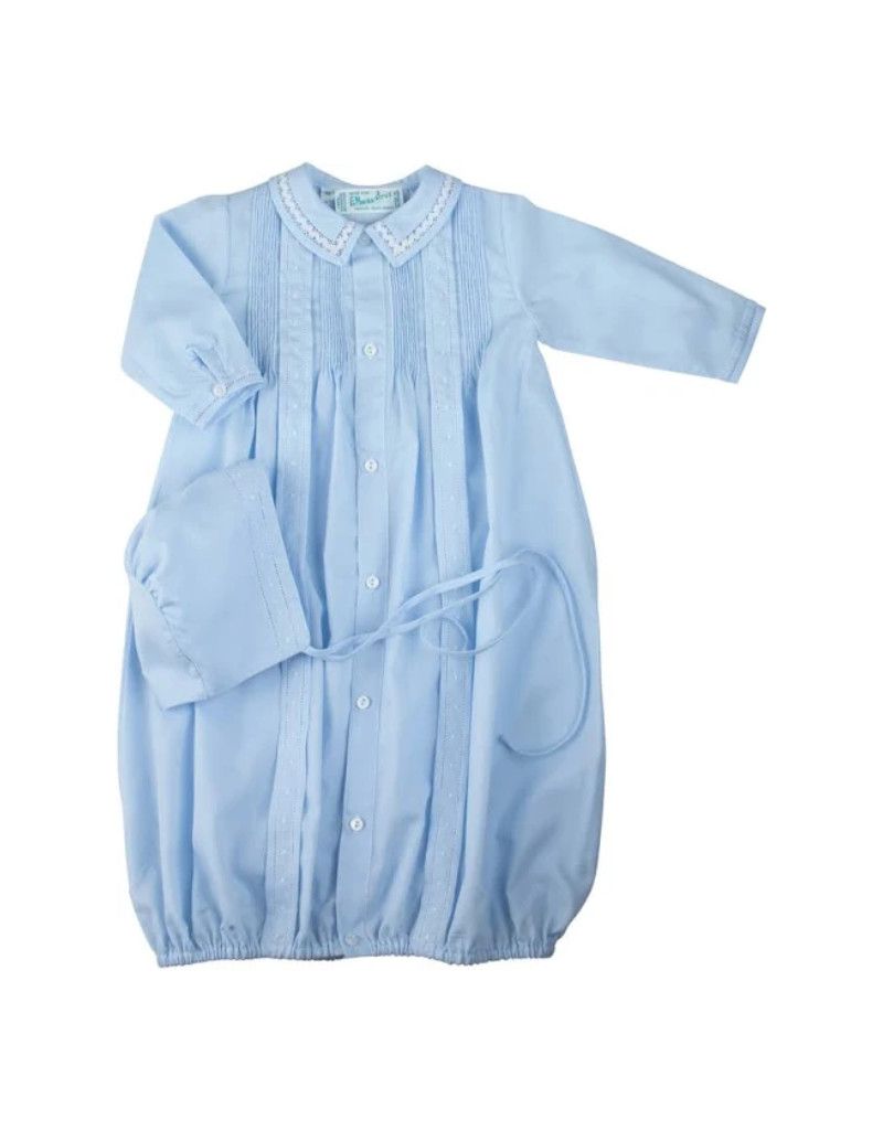 Blue Dot Embroidered Take Me Home Gown with Hat 