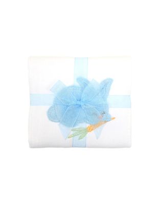 Bunny Applique Burp, Blue