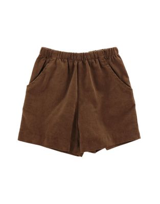 Chocolate Cord Elastic Waist Shorts