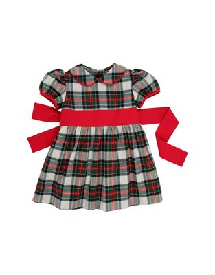 Cindy Lou Sash Dress, Aiken Place Plaid