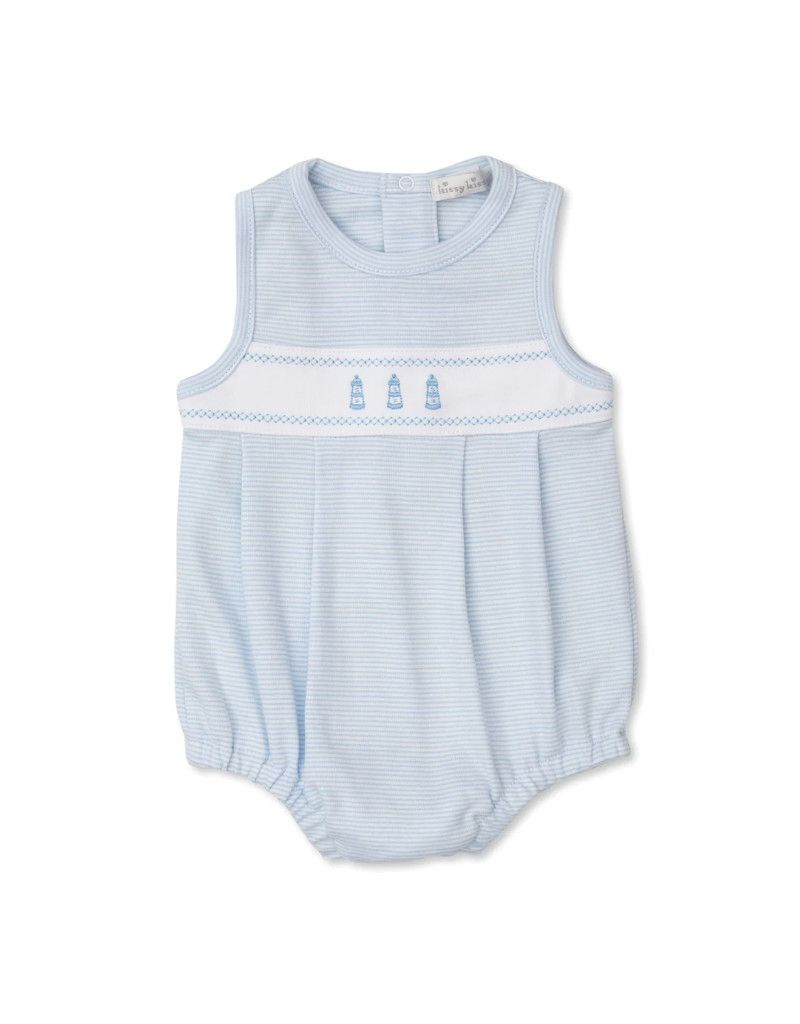 Classic Treasures Lighthouse Blue Stripe Sleeveless Bubble