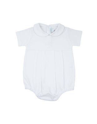 Cross Bubble Romper, White