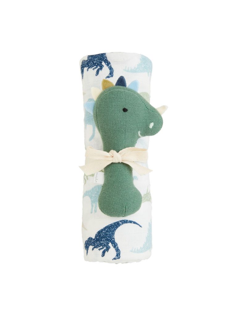 Dino Swaddle With Rattle
