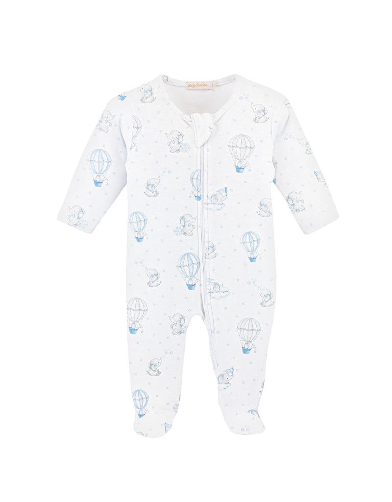 Dreamy Air Balloons Blue Printed Footie