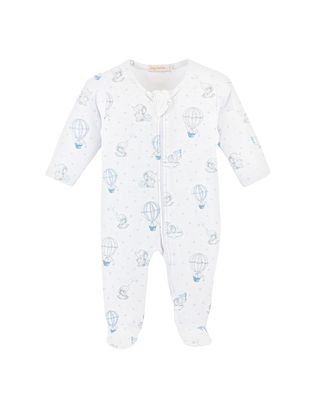 Dreamy Air Balloons Blue Printed Footie