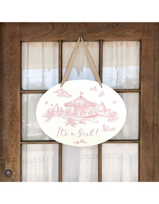 Door Hanger, Carousel It&#39;s a Girl