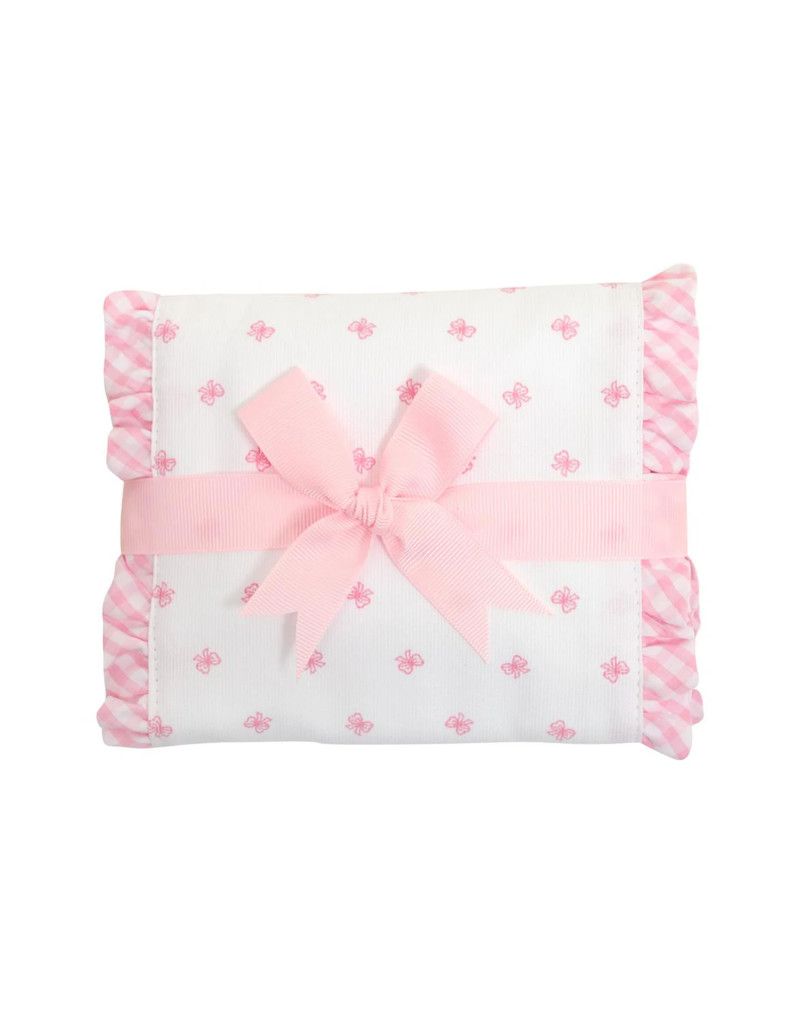 Fancy Fabric Burp Cloth, Pink Bows