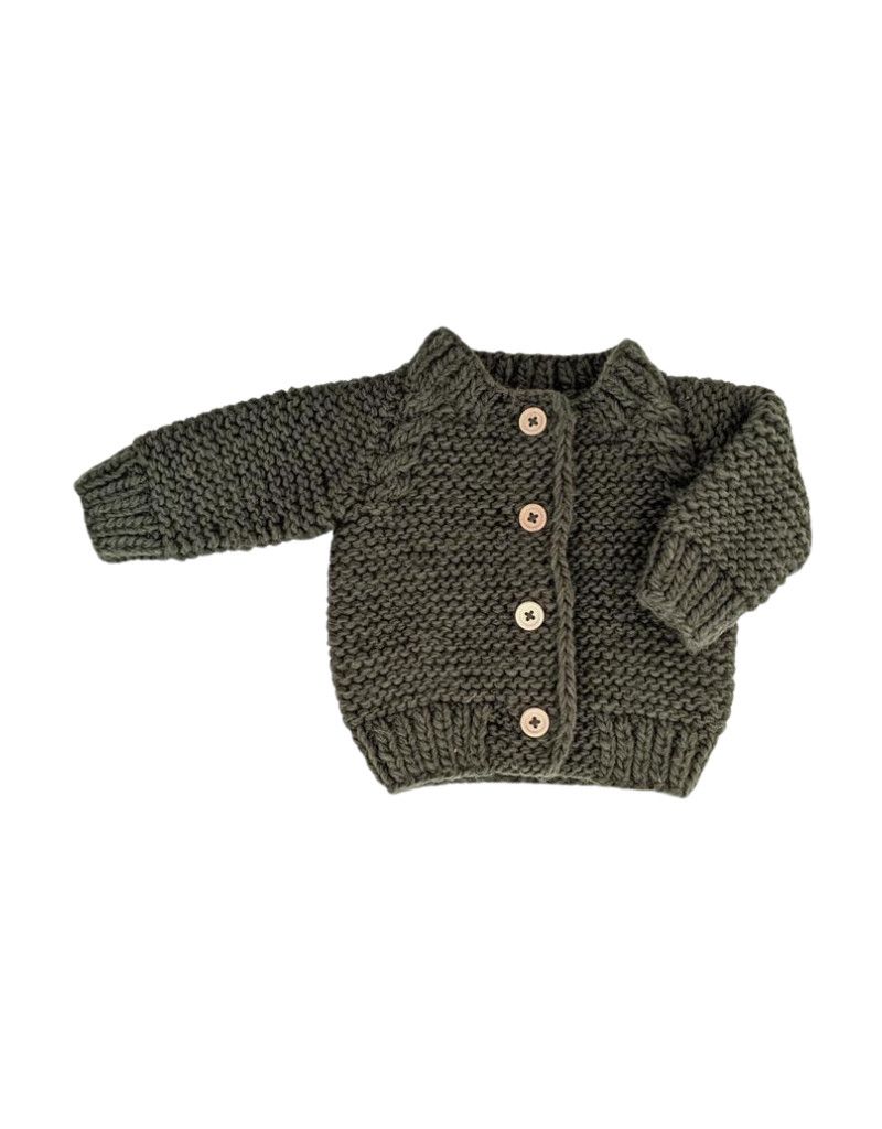 Garter Stitch Cardigan, Loden