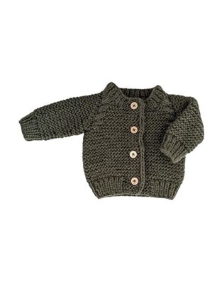 Garter Stitch Cardigan, Loden