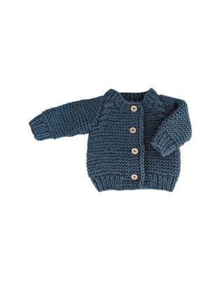 Garter Stitch Cardigan, Slate