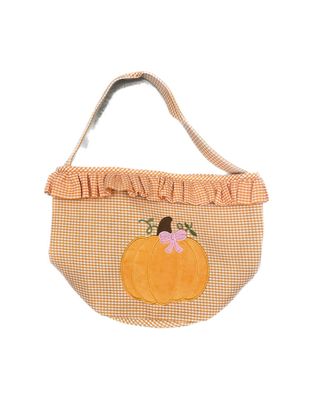 Gingham Ruffle Pumpkin Tote