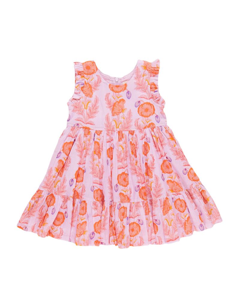 Kelsey Dress, Purple Gilded Floral