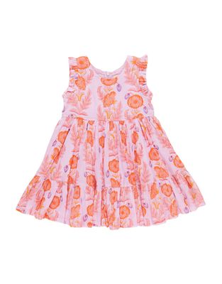 Kelsey Dress, Purple Gilded Floral