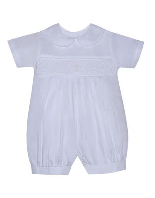Kingston Boy Romper, Smocked Cross