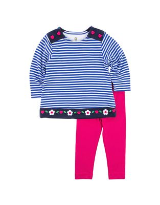 Knit Set with Hearts and Flowers