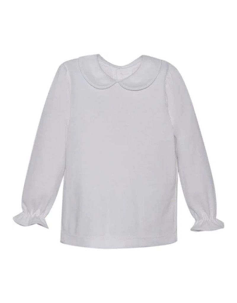 L/S White Peter Pan Knit Shirt