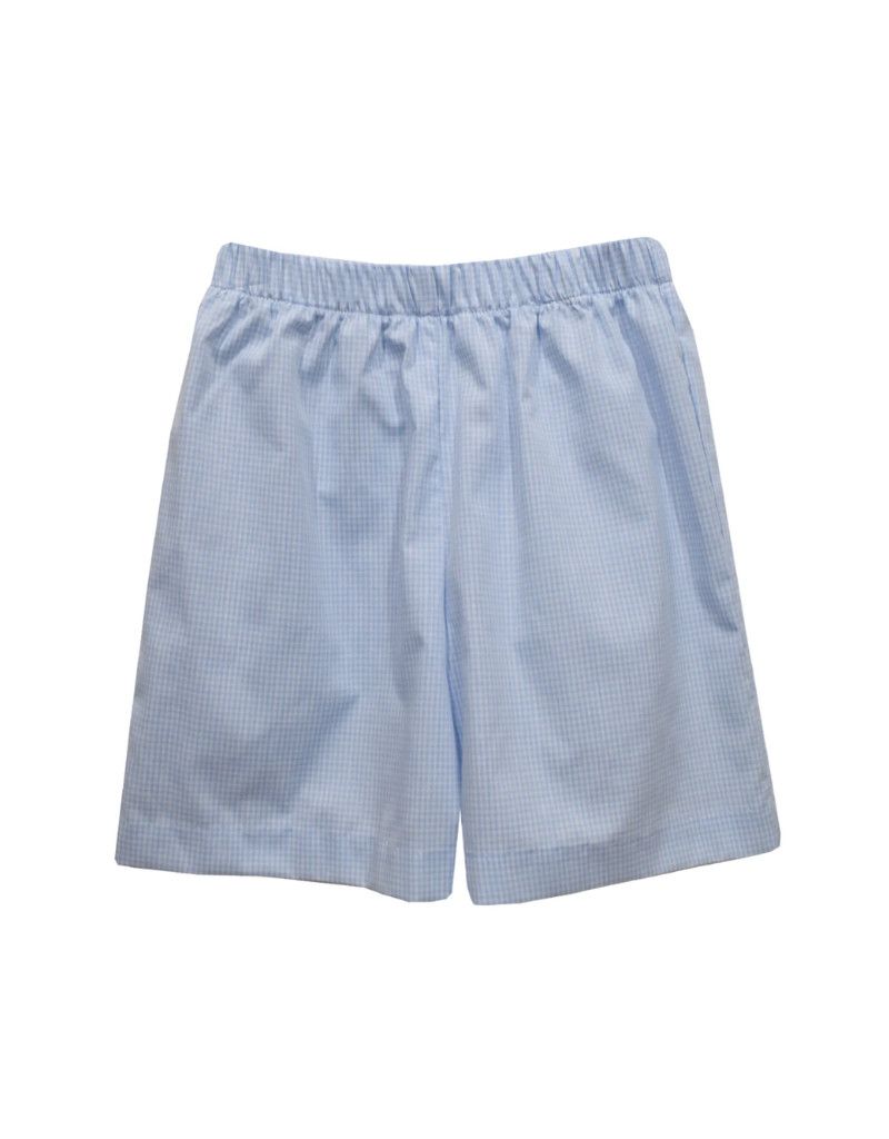 Light Blue Gingham Boys Pull on Short