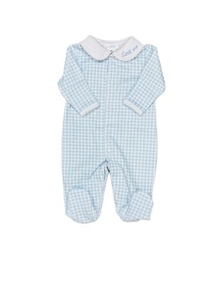 Little One Blue Gingham Footie