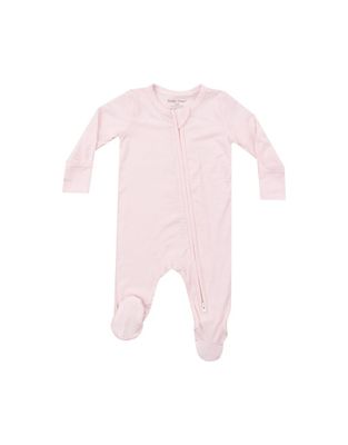 Lt Pink Stripe 2 Way Zipper Footie