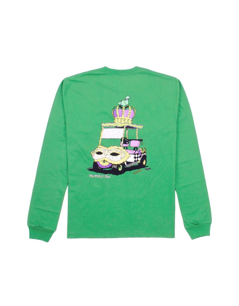 Mardi Gras Cart LS Crop Green