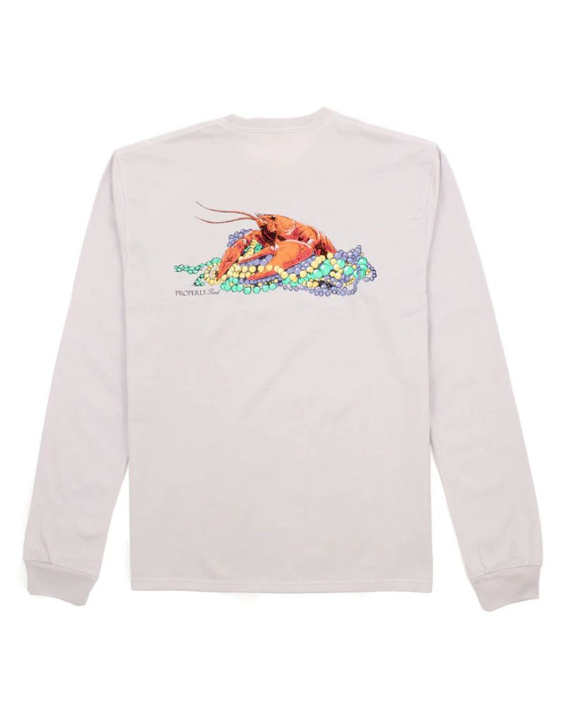 Mardi Gras Crawfish LS Ice Grey