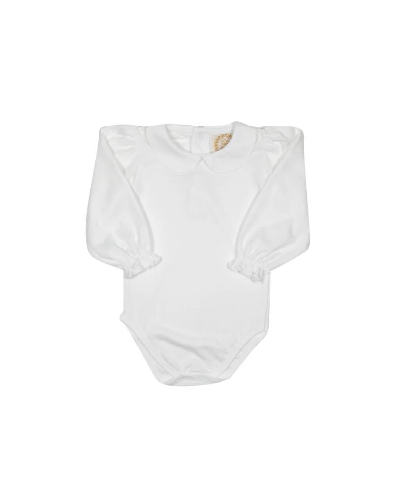Maude&#39;s Peter Pan Long Sleeve Onsie - White