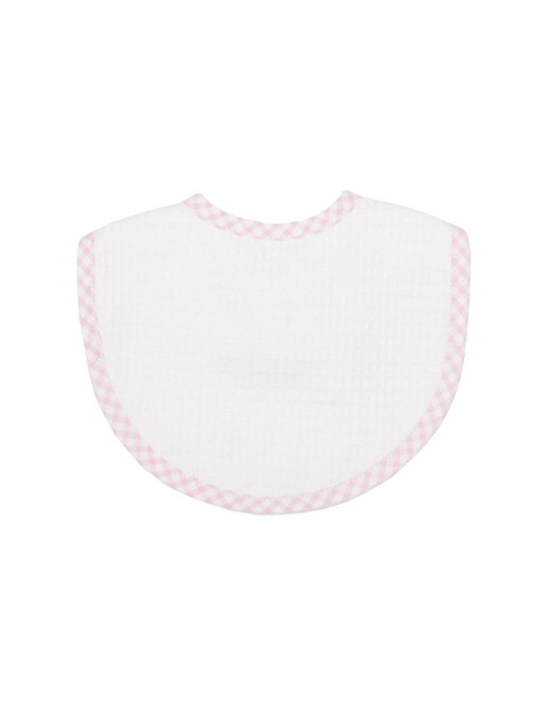 Medium Pique Bib, Pink Check