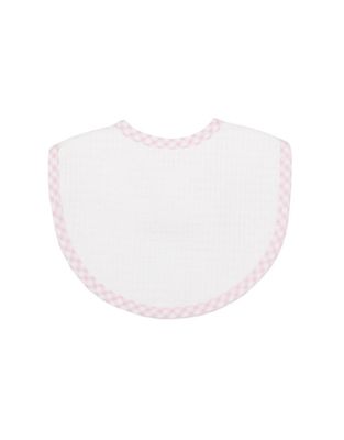 Medium Pique Bib, Pink Check