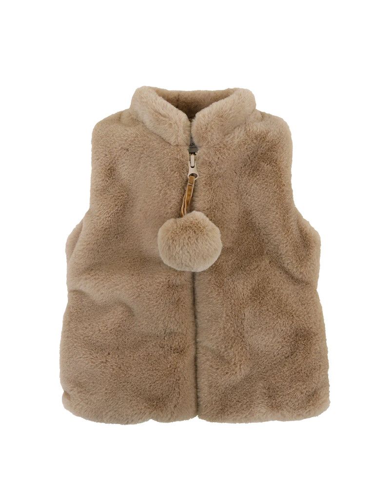 Mocha Puff Zip Up Vest