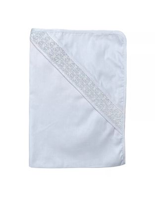 Natural Smocked Blanket- Blue