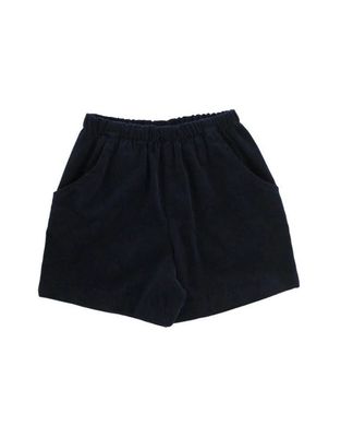 Navy Cord Elastic Waist Shorts