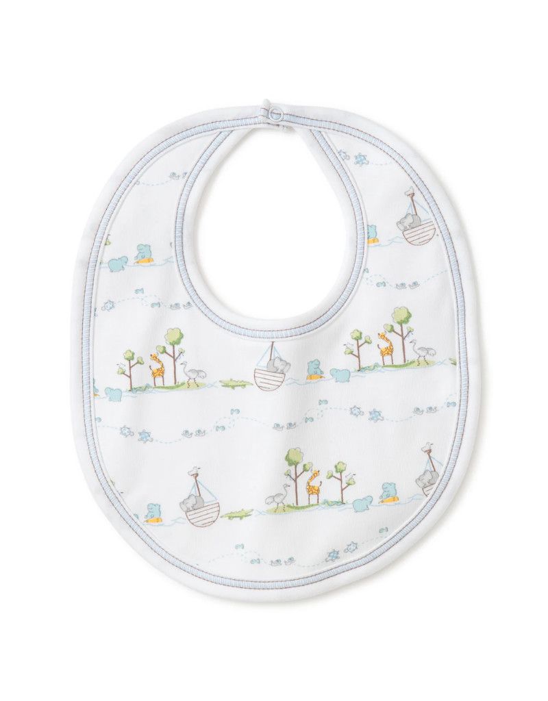 Noah&#39;s Print Bib. Blue
