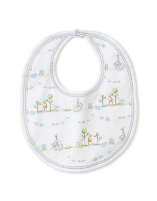 Noah&#39;s Print Bib. Blue