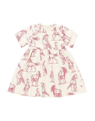Organic Steph Dress Vintage Rose Horses