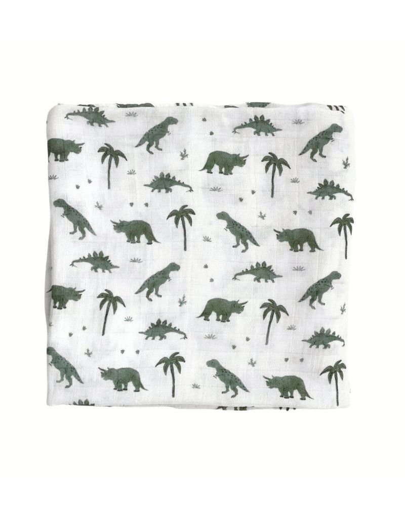 Bamboo Muslin Swaddle Blanket - Dino-Snores