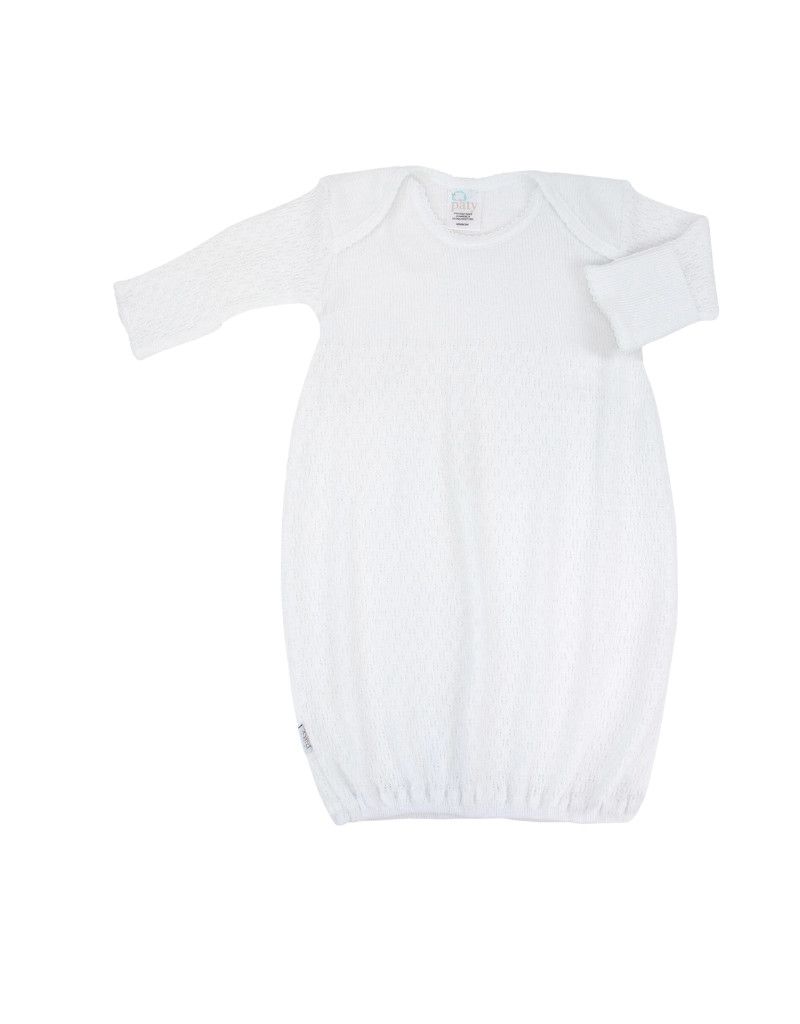 Paty Gown White w/ White Trim, No Bow