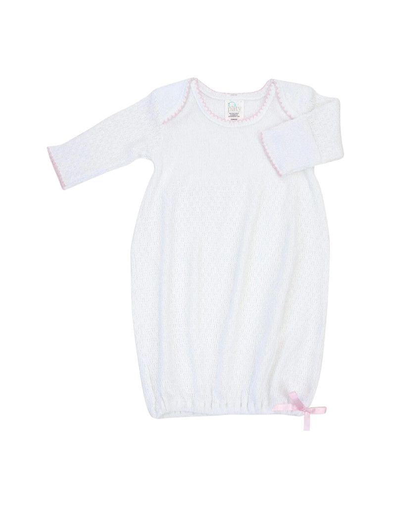 Paty Gown White w/ Pink Trim