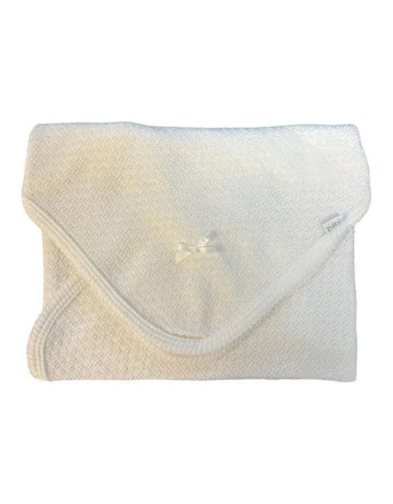 Paty White Blanket With Trim White