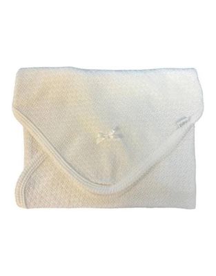 Paty White Blanket With Trim White