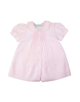 Pink Collared Scalloped Trim Slip Dress